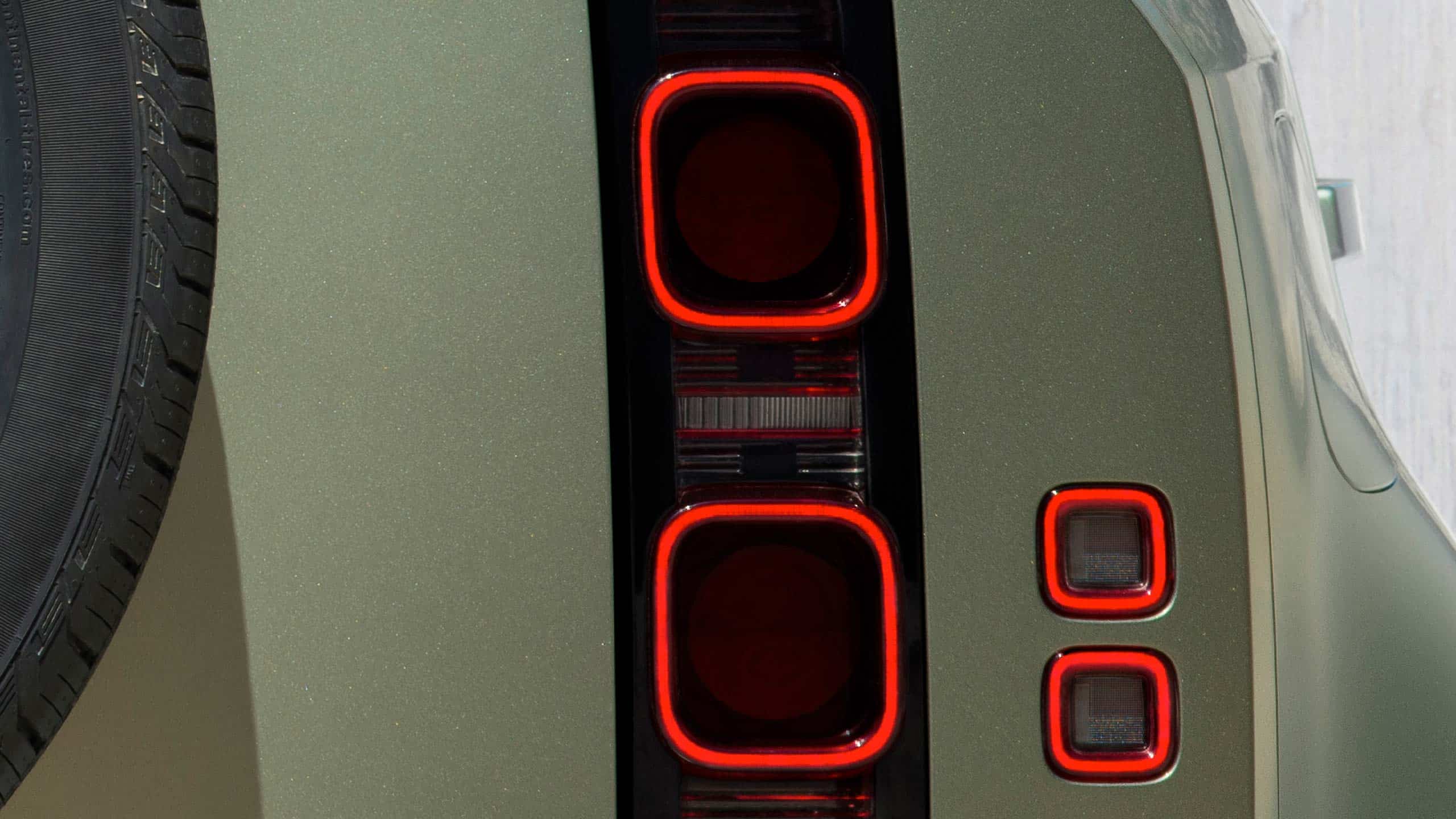 A shot of the the Defender's tail light