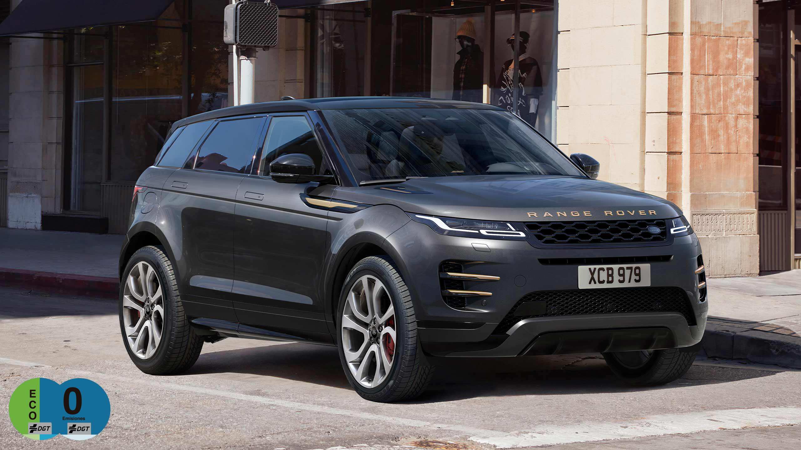 Evoque Parked In Front Of Building